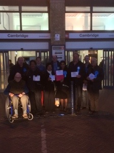 Conservative activists in Cambridge today.